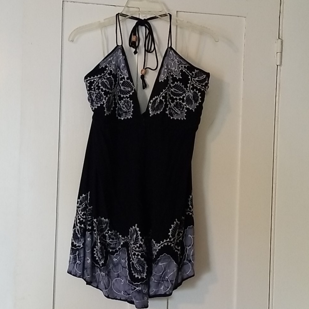 Bohemian backless mini dress
